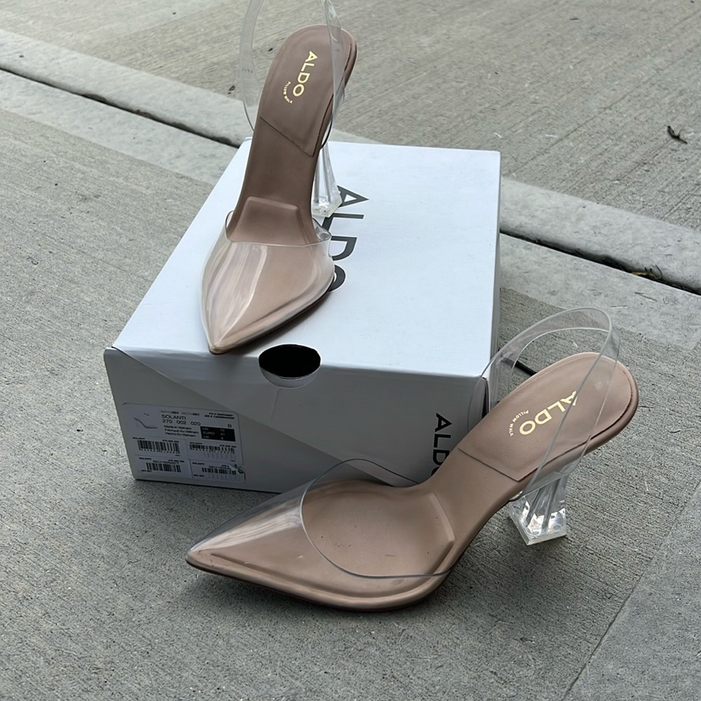 ALDO clear heels NWT